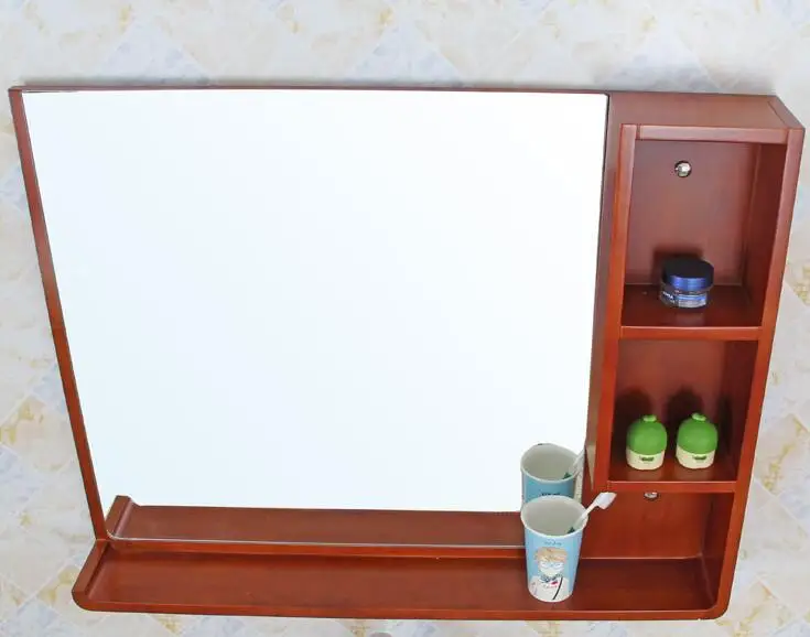 Водонепроницаемое зеркало для ванной комнаты. Зеркало хранения из массива