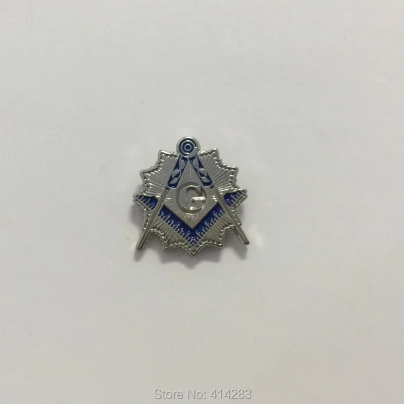 18 мм синий домик угольник и циркуль с Sunburst отворот Pin для Freemason булавки значок