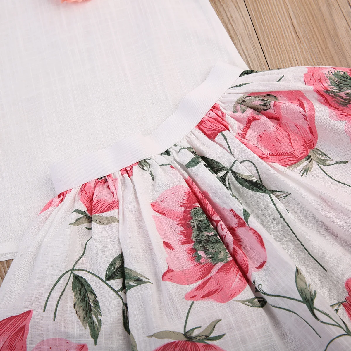 Футболка для маленьких девочек Топы + юбка платье летняя одежда комплект из 2