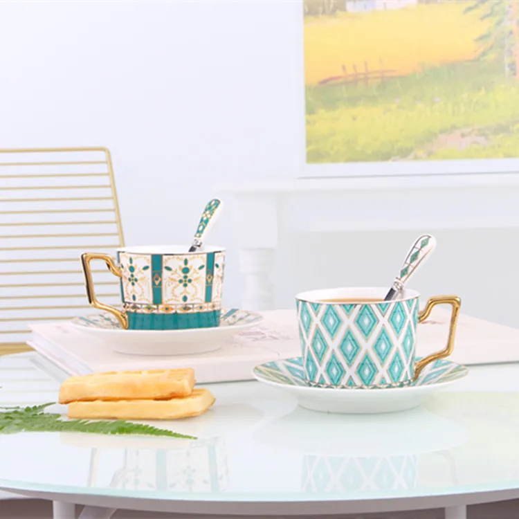 Nordic стиль кофе чашки чайная чашка с блюдцами и ложкой комплект элегантный