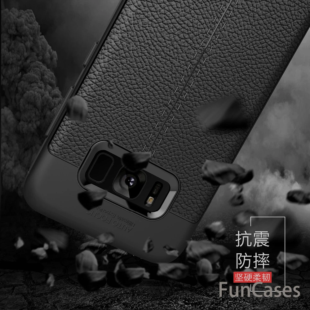 Для Samsung S8 Plus кожаный TPU чехол из углеродного волокна матовый Силиконовый Fundas conque