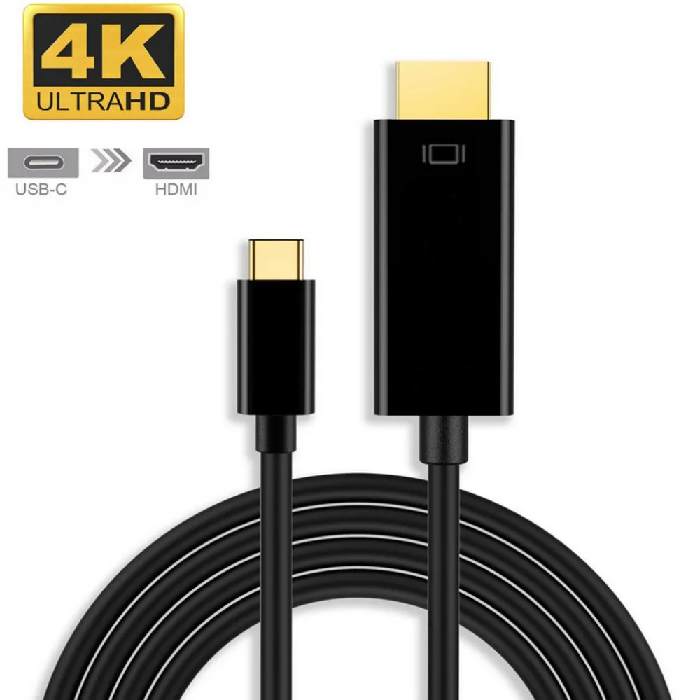 USB C к HDMI кабель 6 футов 3 1 type 4K 2 0/1 4 адаптер для нового MacBook pro Galaxy Note 8/S8/S8 Plus |