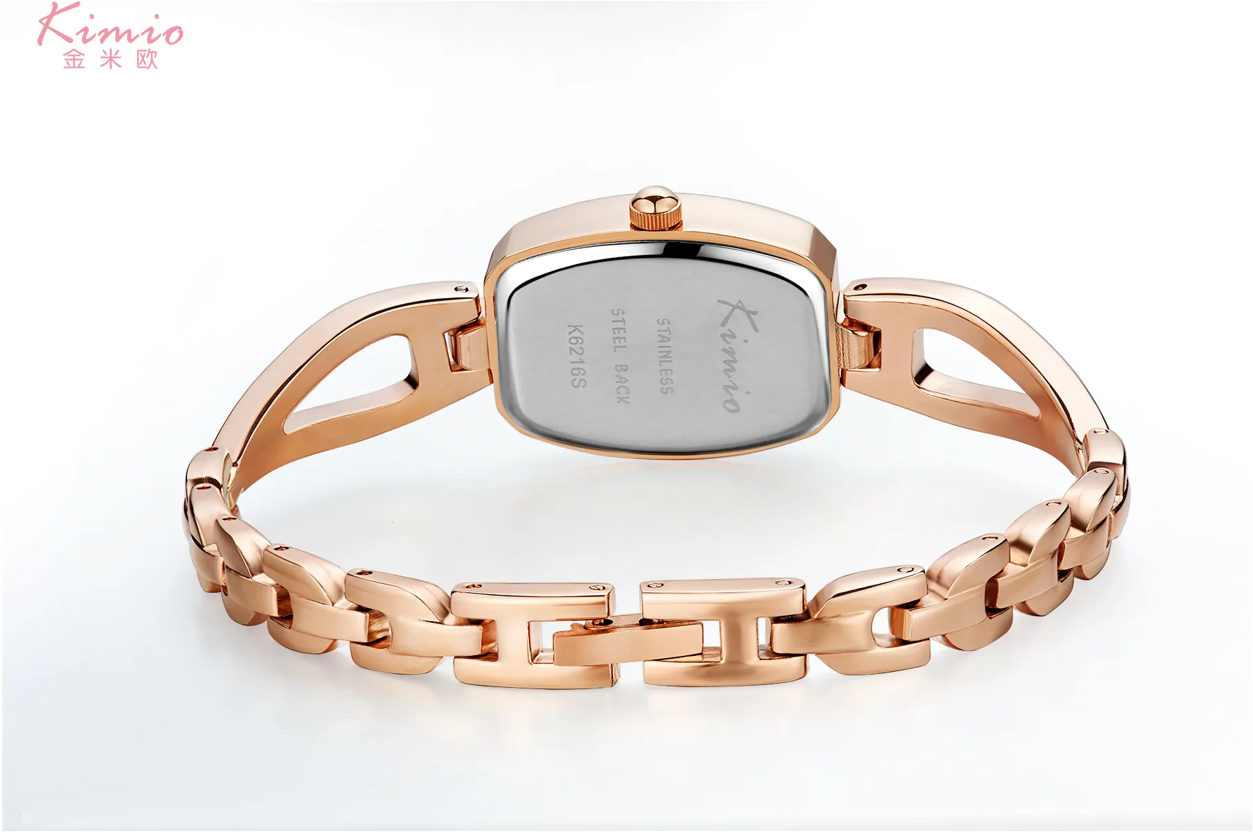 KIMIO красочные кварцевые с бриллиантами часы алый розовый золотой браслет Женское