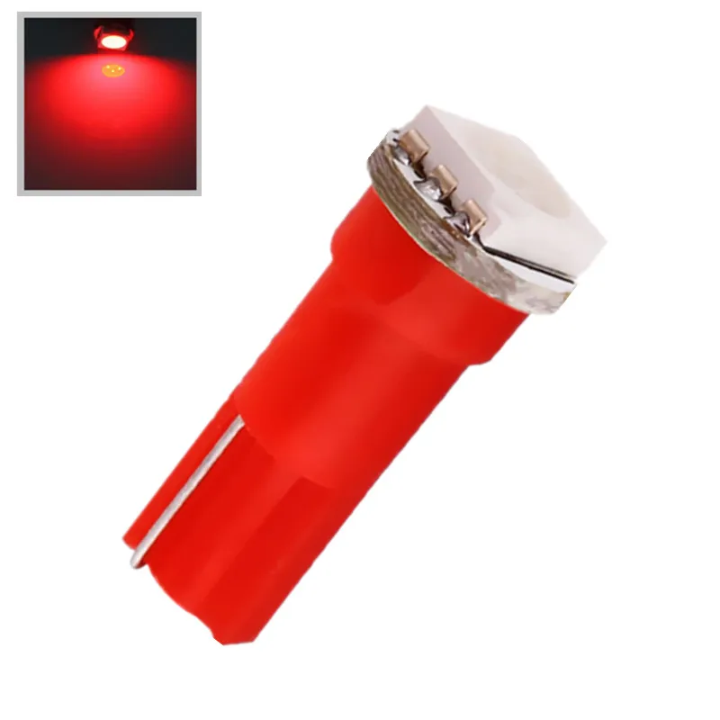 

T5 1 SMD Red Dashboard Wedge LED Car Light Bulb Lamp 74 dash led car bulbs interior Lights Car Light Source parking 12V