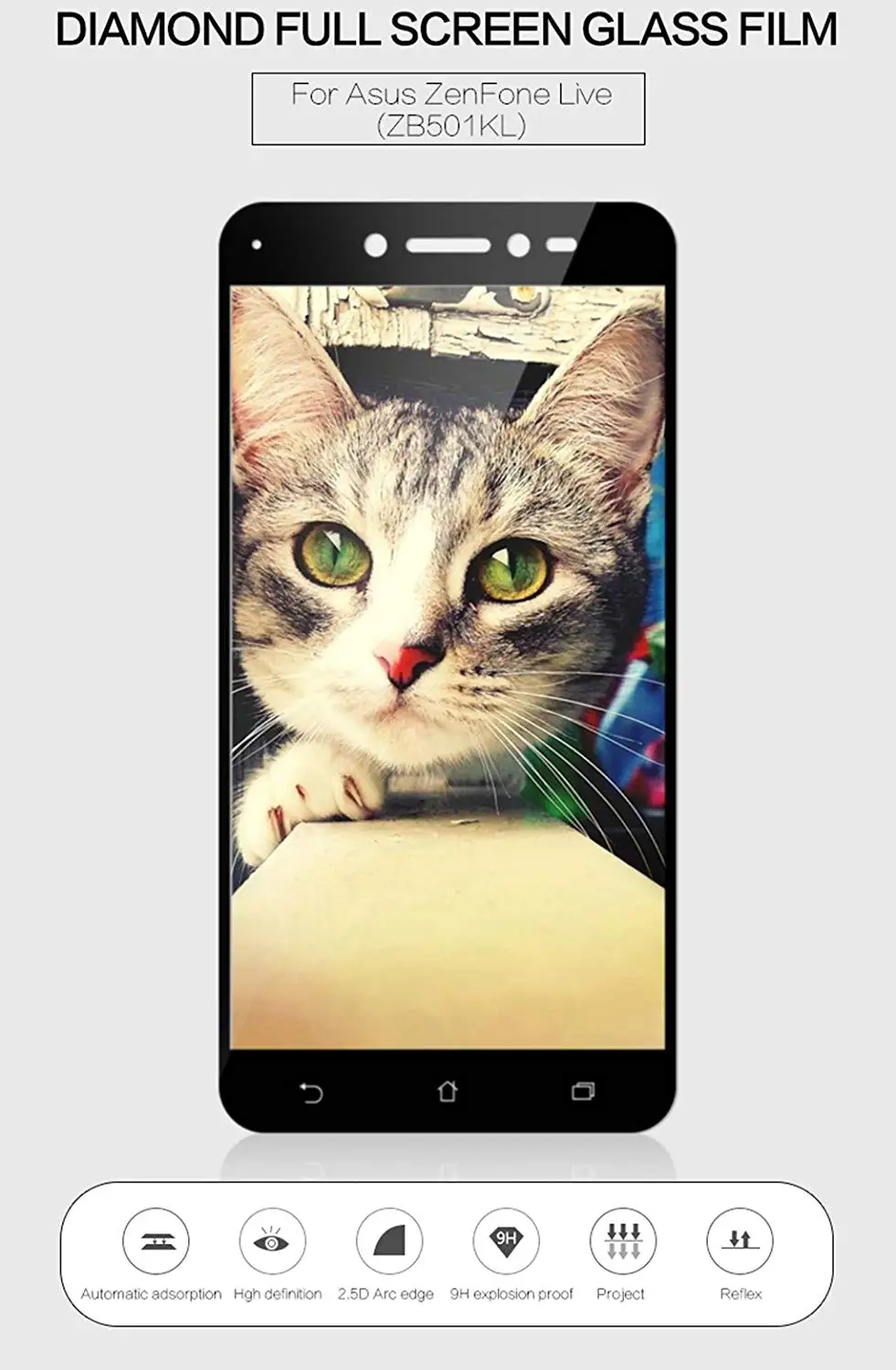 ZB501KL 2.5D 9H полное покрытие закаленное стекло протектор экрана для ASUS ZB501KL Zenfone Live ZB501 ZB 501 KL 501KL A007 ASUS_A007