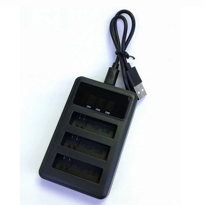 Для SJ6 SJ7 SJ8 3-слоты USB Батарея зарядное устройство для камеры для спортивной экшн-камеры SJCAM Батарея ЖК-дисплей Экран Дисплей зарядный кабель контейнер для аккумуляторов коробка