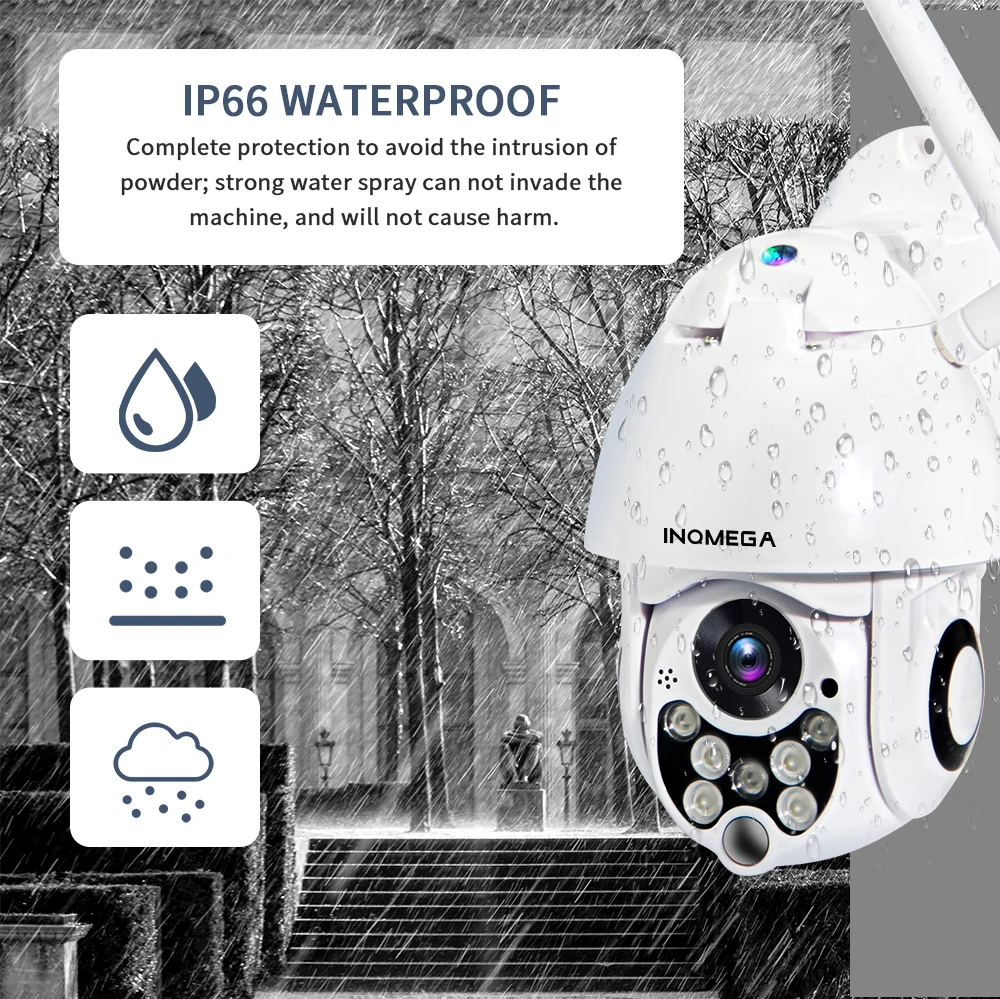INQMEGA 1080P PTZ IP камера с автоматическим отслеживанием скорости купольная