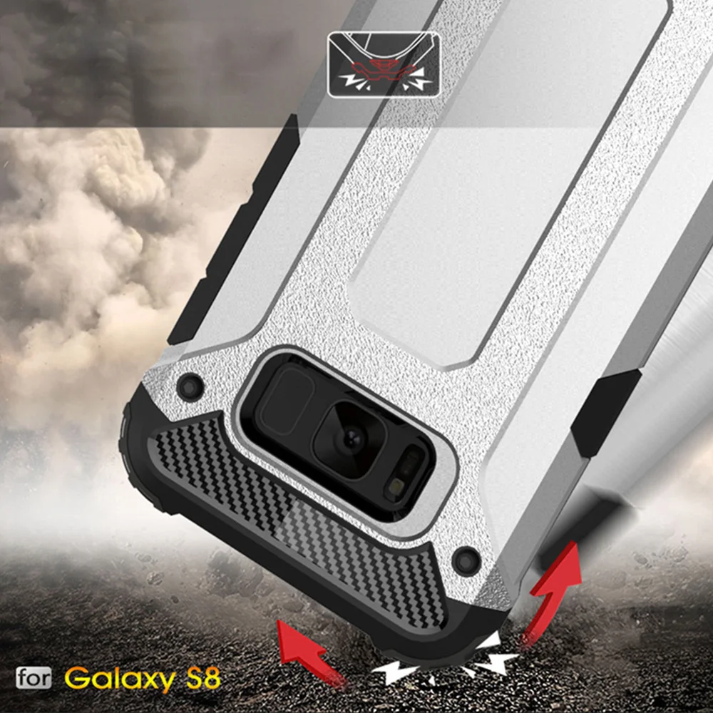 Жесткий прочный противоударный чехол для телефона Samsung S8 Plus Броня сильная Hybrid Tough