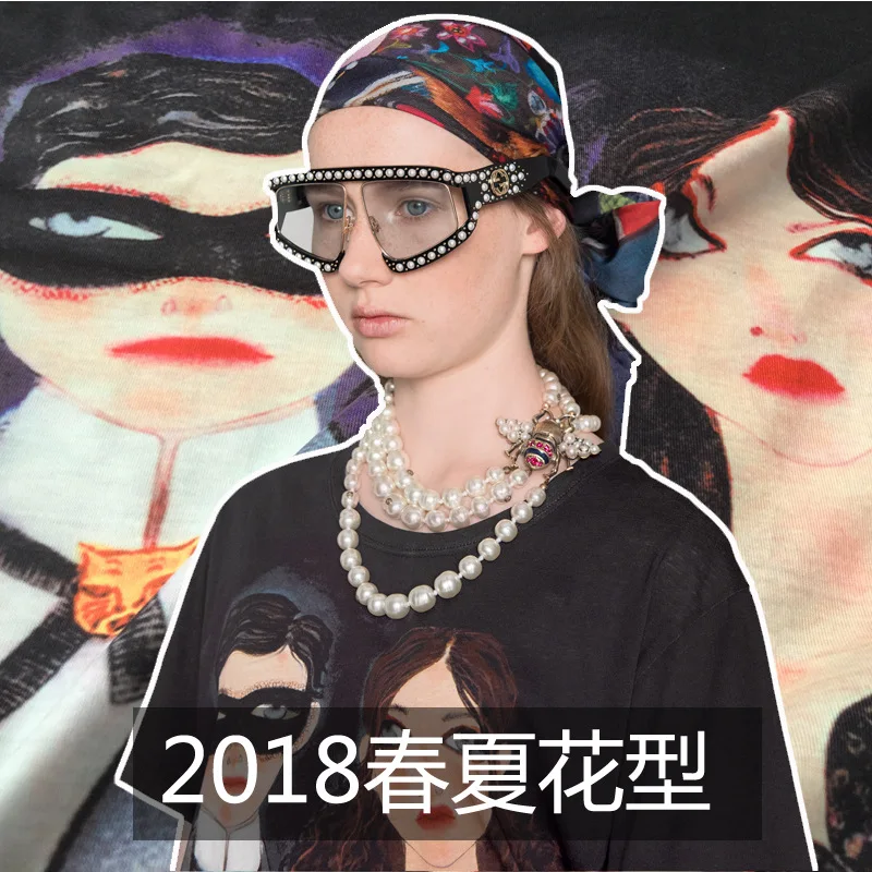 2020 новые модели для весны/лета рисунок цифр трикотажная ткань с цифровым принтом
