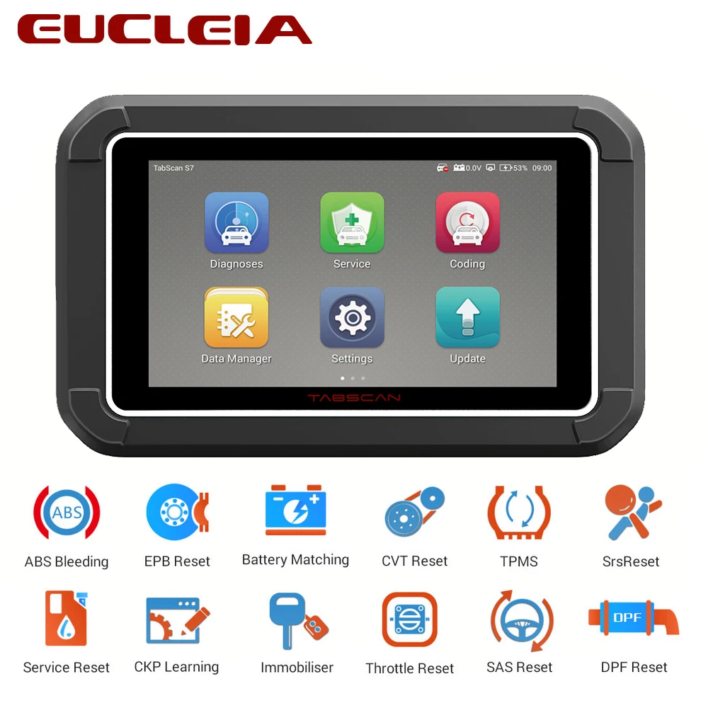EUCLEIA S7C OBD2 Автомобильный сканер Поддержка 4 языках 65 производители автомобилей из