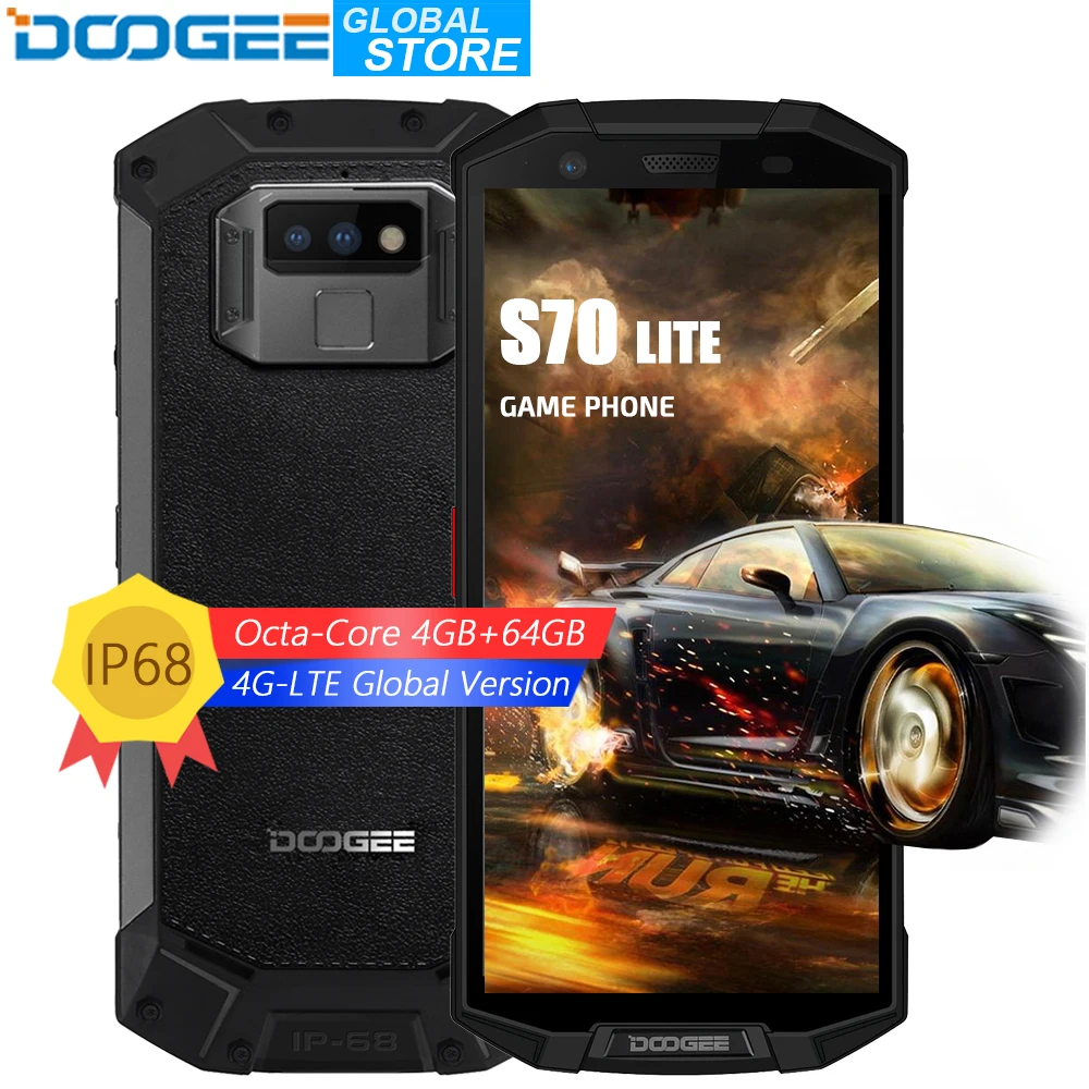 DOOGEE S70 Lite IP68/IP69K водонепроницаемый Helio P23 Octa Core 4 Гб 64 LTE Беспроводная зарядка NFC 5500