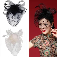 women hair accessories wedding bridal veils decorated european style feather fascinator cocktail party hat headwear party