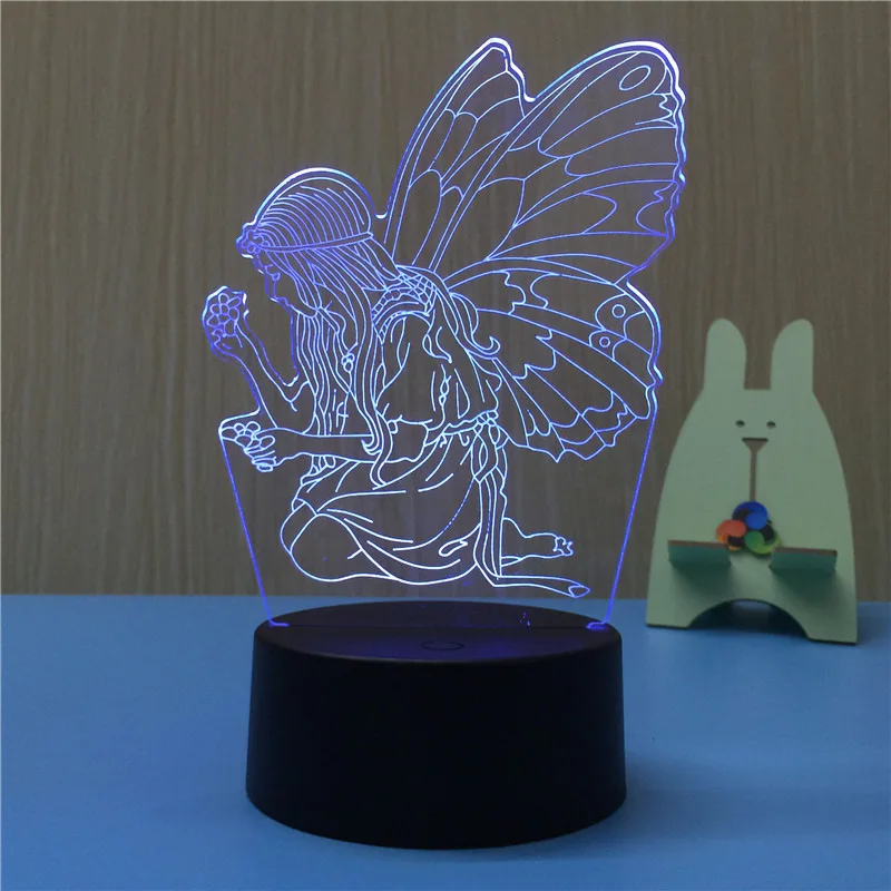 2019 Elf 3D ночник светодиодный голограма креативная настольная лампа Акриловая