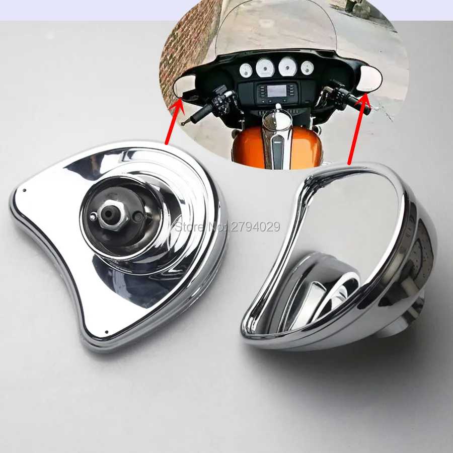 

Free Shipping Chrome Rearview Fairing Mount Mirrors Fit For 2014-Later Harley Davidson Electra Glide Ultra Limited and Tri Glide