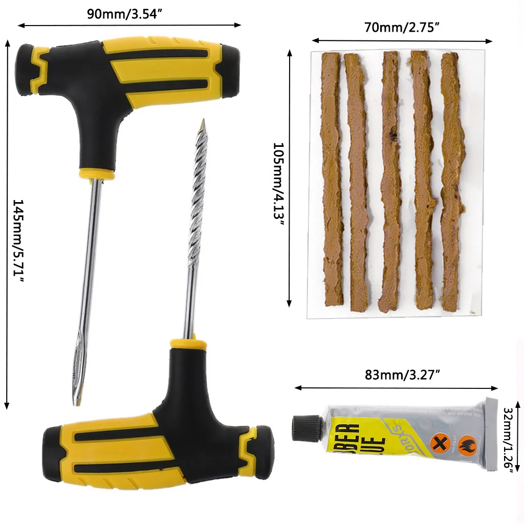 

Car Motorbike Bike Auto Tubeless Tyre Puncture Plug Tire Repair Kit 8pcs /Set