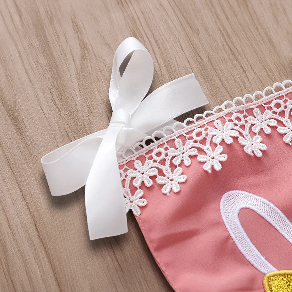 Детский комбинезон с вышитым пасхальным кроликом для новорожденных девочек