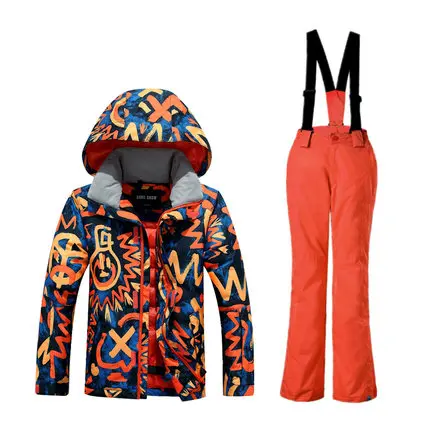 Новинка 2017 г. детский зимний лыжный костюм GSOU для мальчиков ветрозащитный