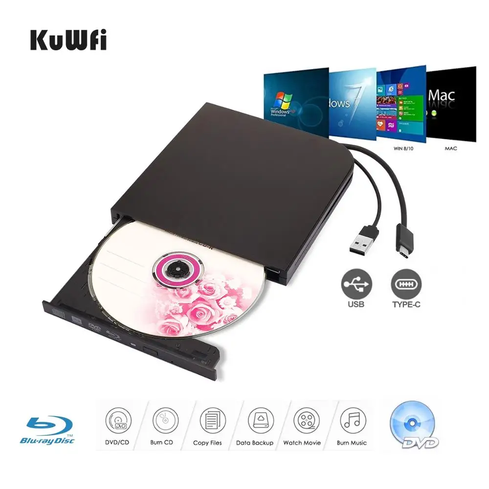 Внешний Blu Ray DVD привод горелки плеер USB3.0 Type C RW VCD CD Superdrive для Apple Pro Air iMAC ПК