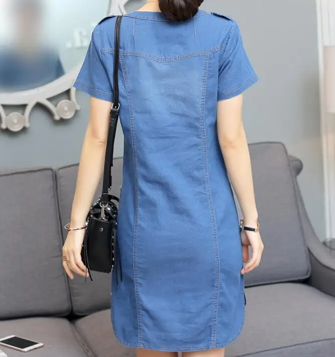 Женское джинсовое платье Пляжное облегающее платье-туника размера плюс модель