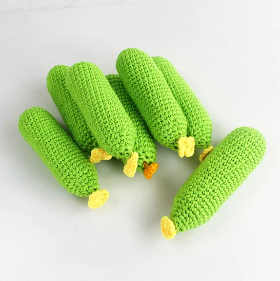 1 шт. вязаная крючком игрушка, мягкая Экологичная игрушка амигуруми фрукты/овощи, подарок для новорожденных, kawaii игрушка плюшевая игрушка для игр 122 - Цвет: cucumber