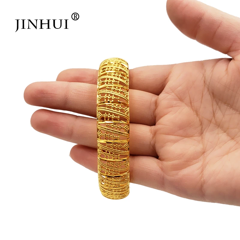 Новые модные золотые свадебные браслеты Jin Hui для женщин открытые невесты