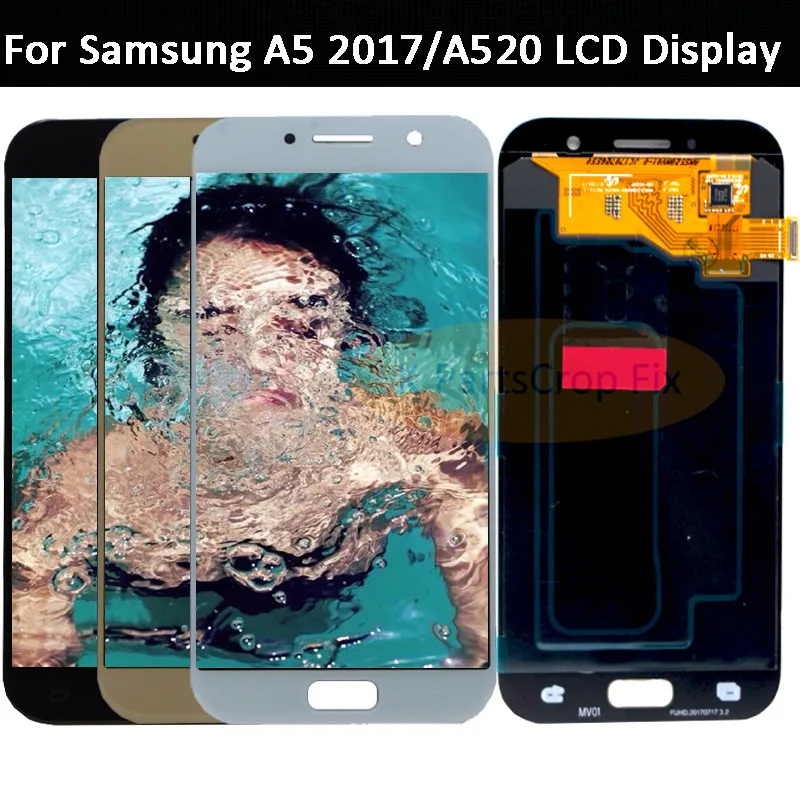 OLED для SAMSUNG GALAXY A5 2017 LCD A520 A520F SM дисплей сенсорный экран дигитайзер в сборе Замена