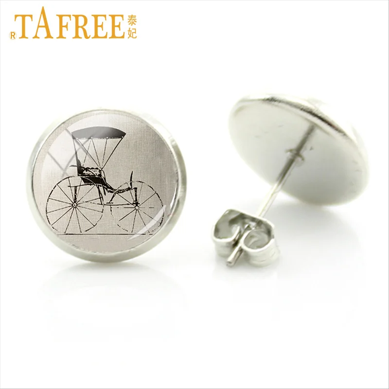 TAFREE Новые велосипедные серьги простой стиль живописи булавки художественное