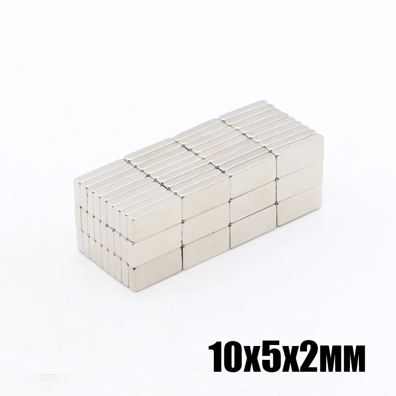 200 шт. 10 мм x 5 мм x 2 мм N35 NdFeB Прямоугольные магниты 10x5x2 мм супер сильный неодимовый магнит 10*5*2 мм кубовидный магнит