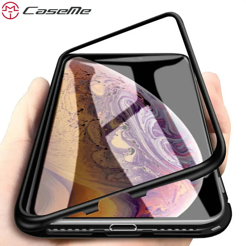 New 360 Magnetic Adsorption Case For iPhone XR XS MAX X 8 7 Plus + Tempered Glass Back Magnet Cover for 6 S Cases |