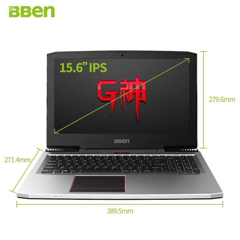Ноутбук BBEN G16 ноутбук i7 7700HQ 15 6 дюймовый игровой шустрый 32 ГБ ОЗУ + 512 SSD 2 ТБ HDD экран