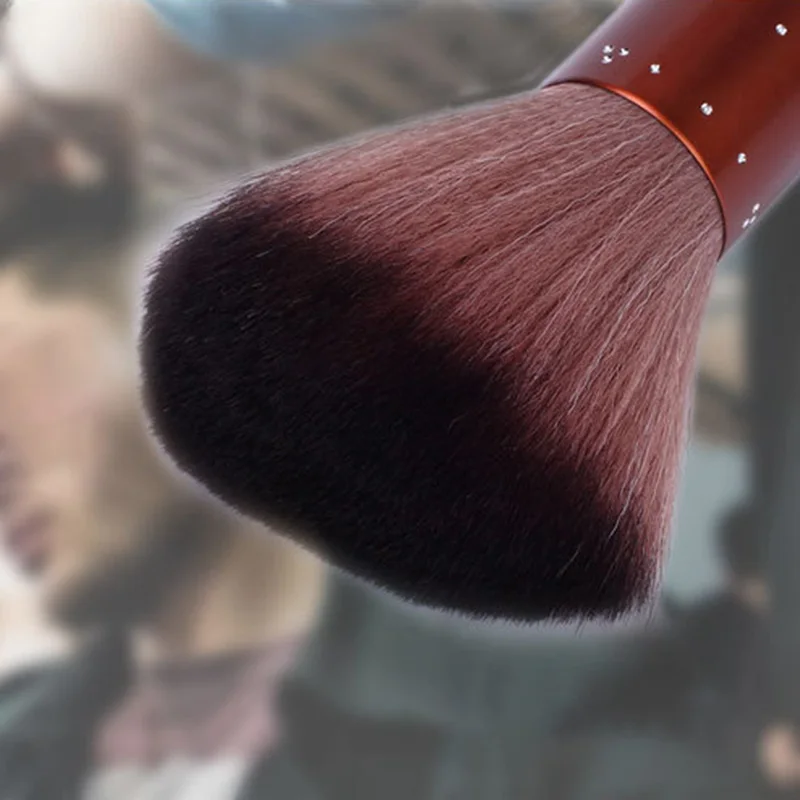 Мягкая Черная Шея Лицо Duster Dispencer Салон Щетка для волос расческа парикмахерская с хрустальной ручкой