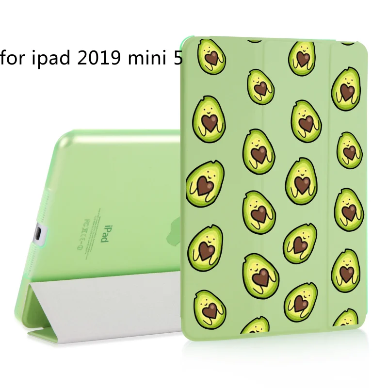 Магнитный чехол-книжка с милым мультяшным авокадо для Apple iPad Mini 5, чехол для iPad Mini 2 3 4 из искусственной кожи, складной чехол-книжка для планшета - Цвет: B200149-mini5