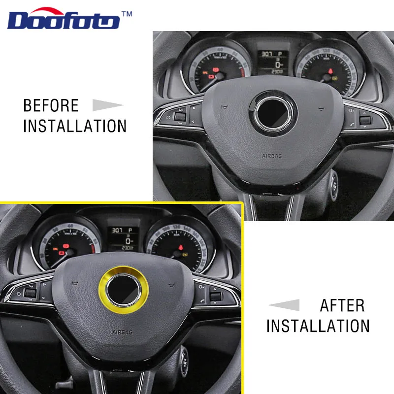 

Car Styling Steering Wheel Circle Ring Accessories For Skoda Octavia A 7 A7 A5 2 Rapid Fabia Superb 2012-2016 Decorative