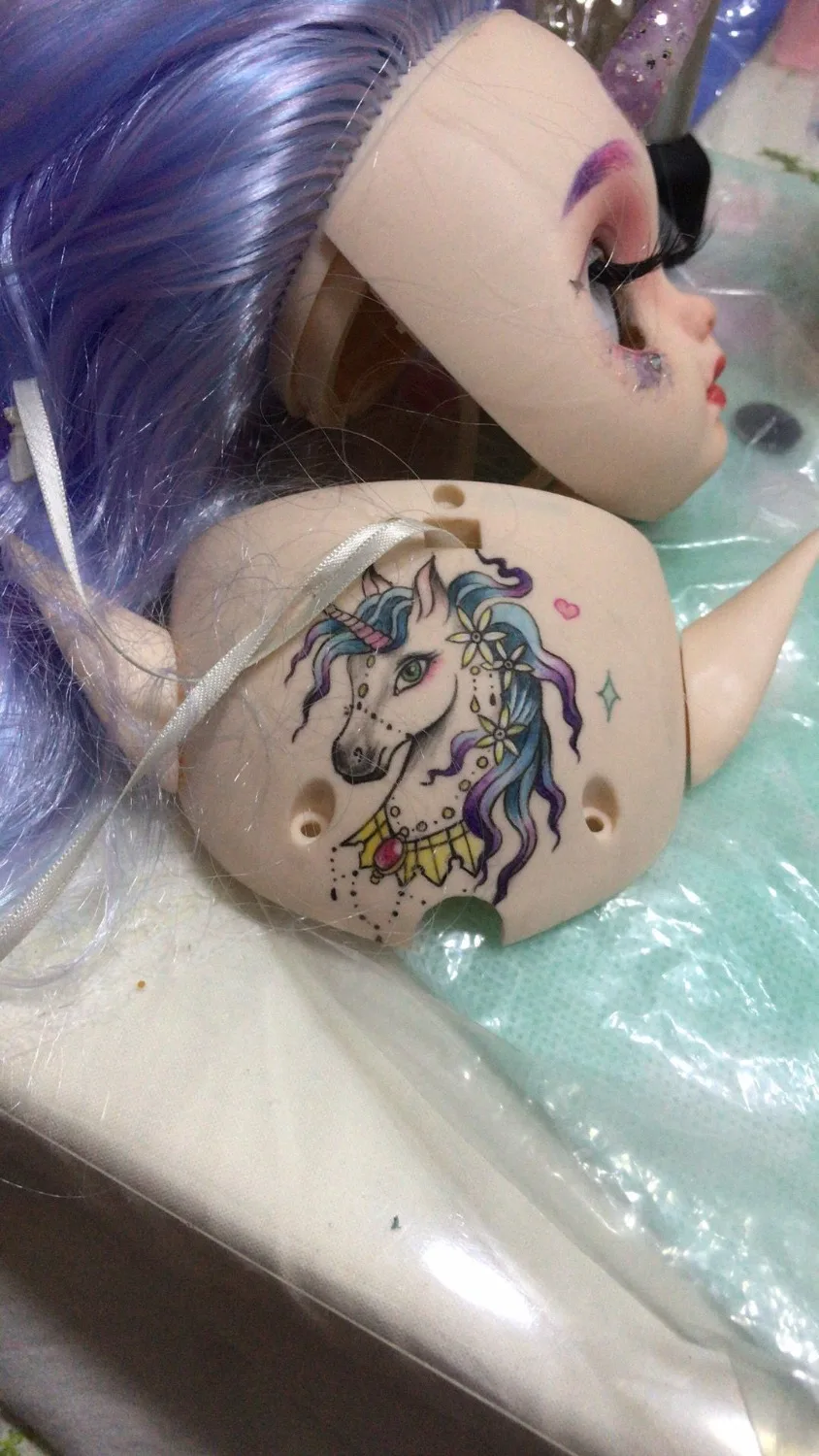Blythe doll purple curly custom DIY | Игрушки и хобби
