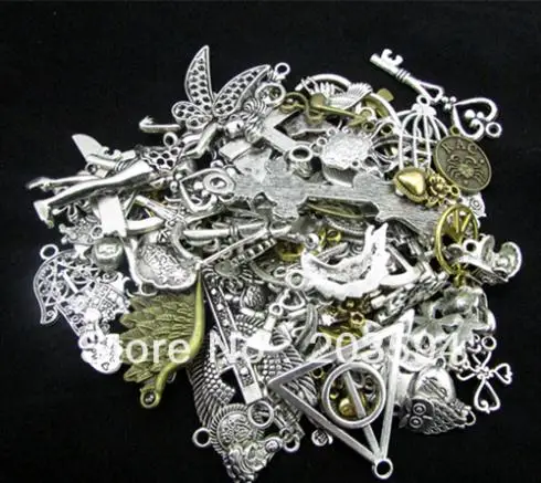 Распродажа! 50 шт. Ассорти брелоки цинковый сплав металлическая Очаровательная