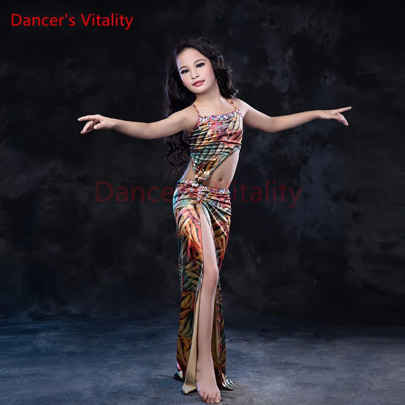 Детский костюм для танца живота с открытой юбкой|belly dance costume set|kids belly costumesbelly costumes |