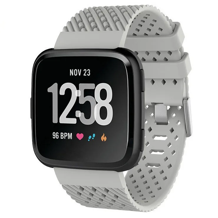 Gray Ремешок для Fitbit Versa Band женский сменный мягкий силиконовый водонепроницаемый браслет на запястье ремешок для Fitbit Versa Lite Band - Цвет: Gray