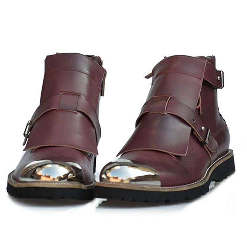 Мужская обувь из натуральной кожи Chaussure с цепочкой и металлическими