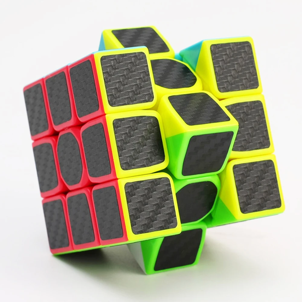 Высокое качество 3x3x3 Magic Cube углеродного волокна наклейки в форме Куба Скорость