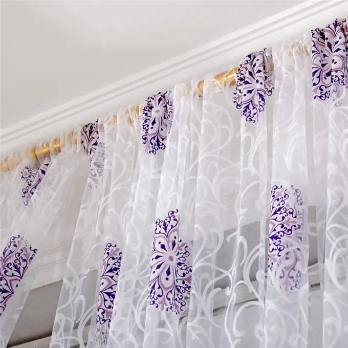 3 цвета, 95 см x 200 см, комнатный Цветочный Тюль, занавеска для окна, драпировка, панель, наклейка, шарф, творожные подзоры, занавески s