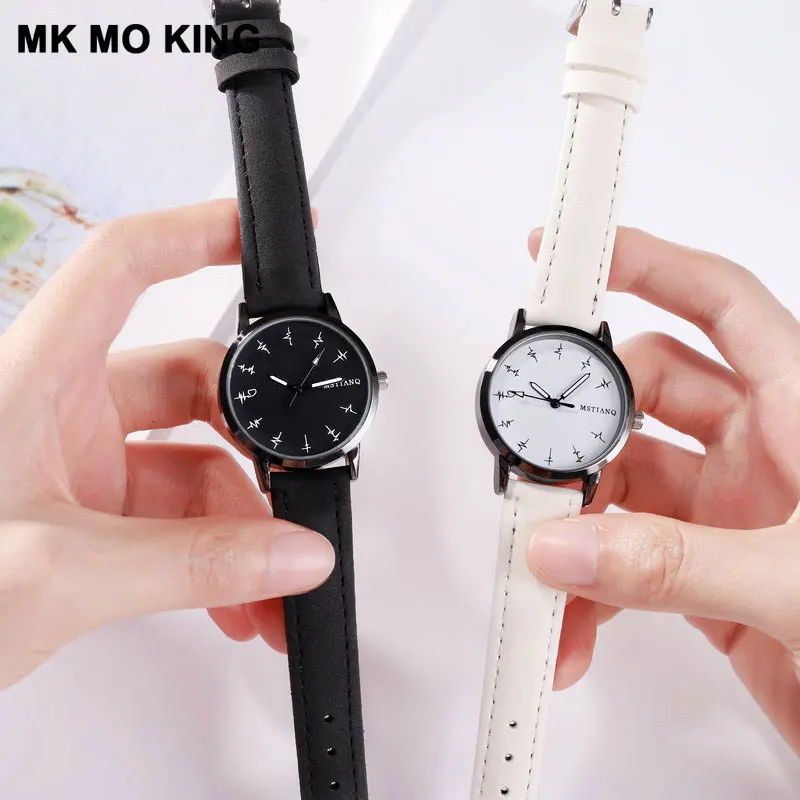 Женские повседневные часы Montre Femme водонепроницаемые Модные черные и белые