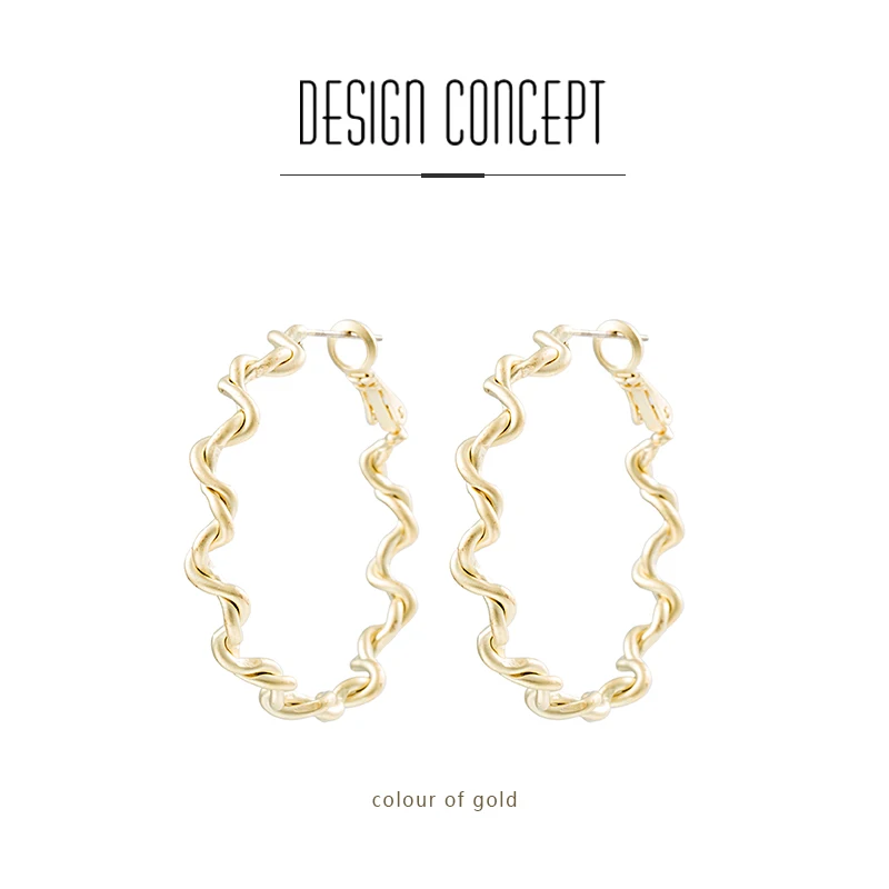 Большие серьги-кольца для женщин модные ювелирные изделия из меди Дубая Простые