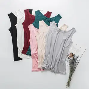 Женская Трикотажная майка без рукавов из 50% шелка 50% вискозы 8 цветов XS303