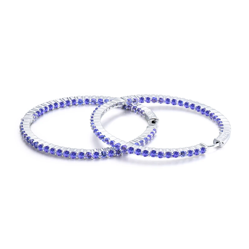 LOVERJEWELRY, Новое поступление, Твердые 14 К/585, белое золото, натуральный Танзанит, свадебные серьги, обещанные, хорошее ювелирное изделие для жены, драгоценный камень, подарок