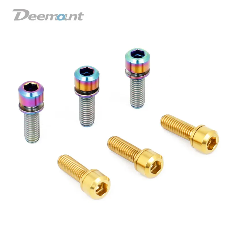 Deemount 6 шт./лот TC4 болты из титана M5x16 с шестигранной головкой W/шайба для штока