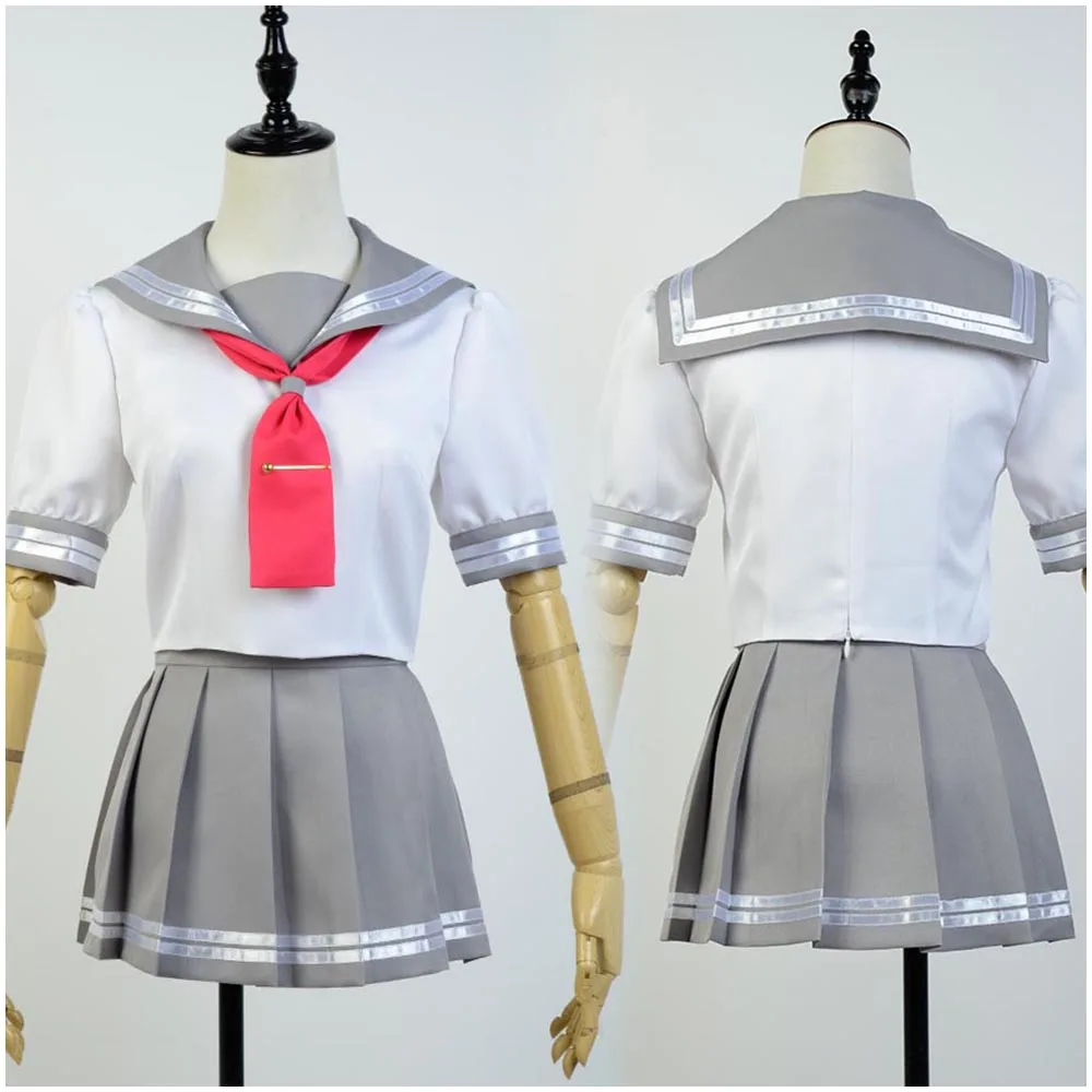 Japanese Anime Love Live Sunshine Cosplay Costume Takami Chika Girls Sailor Uniforms Aqours School Full Sets | Тематическая одежда