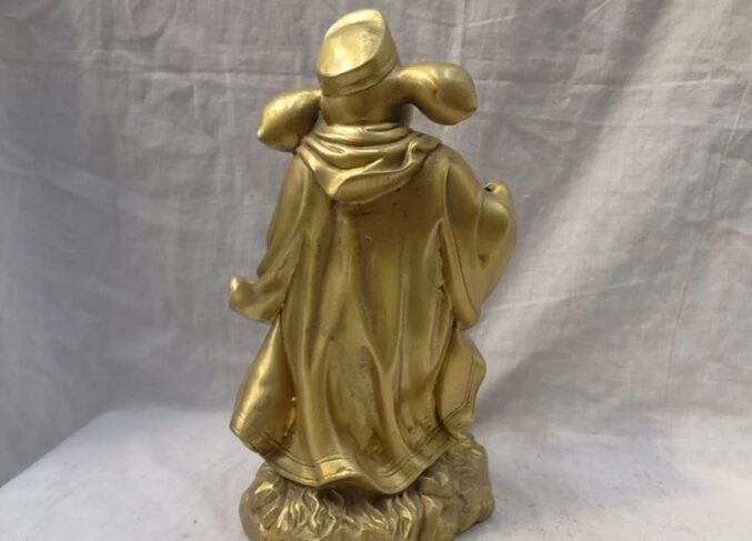 

song voge gem S3071 10" Chinese Brass Alakazan the Great Zhu Bajie CHO HAKKAI Pig Statue Sculpture