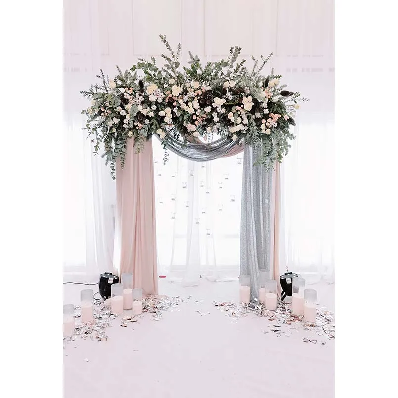 5X7 футов цветы ворота драпировка Свадебная фотосессия моющийся без складок