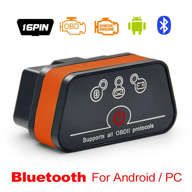Vgate icar2 Bluetooth/Wifi OBD2 диагностический инструмент ELM327 OBD 2 сканер Mini ELM 327 icar 2 для android/PC/IOS OBDII считыватель кодов - Цвет: Orange black BT