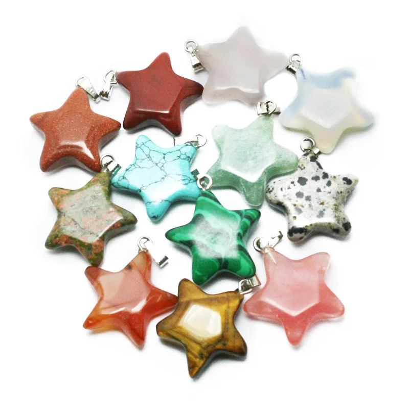 1 шт. камни для бижутерии 25 мм|star shaped pendants|star stonenatural stone pendant |